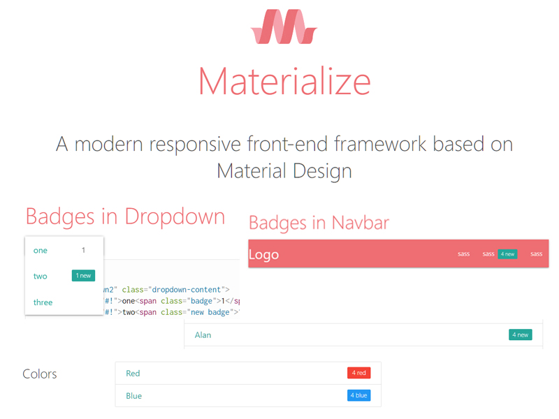 Materialize CSS Badge